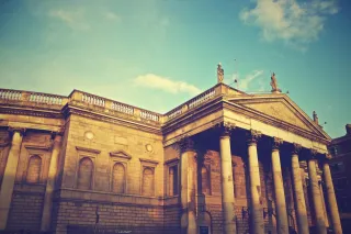 The facade of a bank building