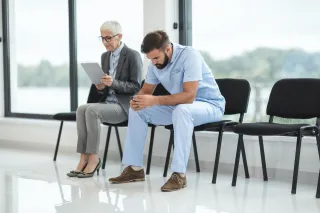 Seating in a hospital waiting area