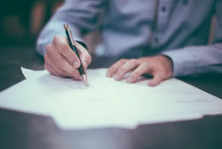 Written notes for a financial record